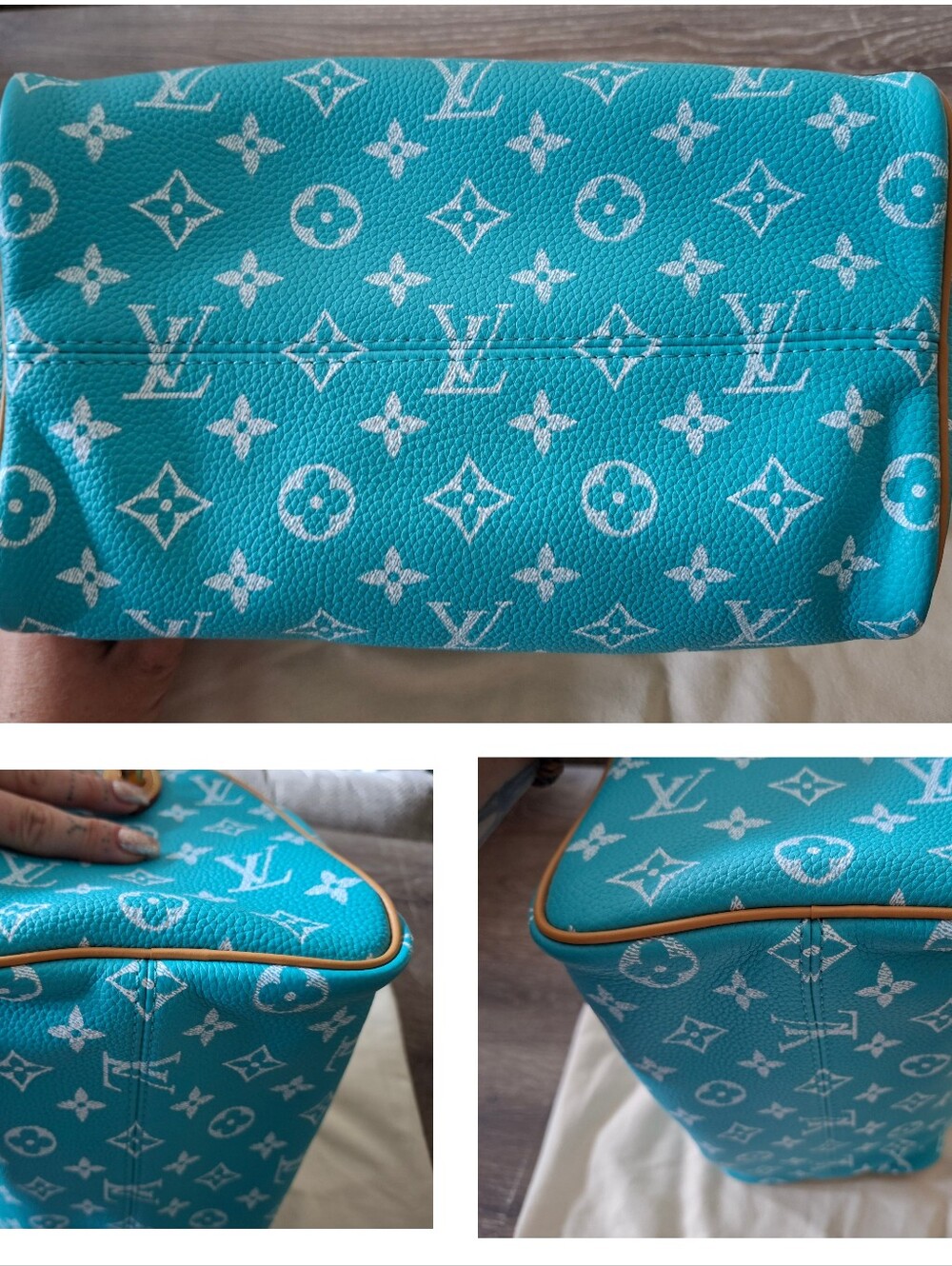 Turquoise Monogram Speedy 25 Luxury Handbag - Picture 6 of 15